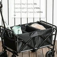 thumbnail image 6 of Outsunny Collapsible Utility Wagon, Heavy Duty Folding Cart, 132 lbs. Capacity Steel Frame, All-Terrain Wheels, Adjustable Handle, Bag, Black, 6 of 9
