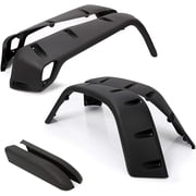 Kojem 6PC 7 Wide Wheel Fender Flare Protector for 1997-2006 Jeep Wrangler TJ 2004-2006 Wrangler LJ Extended Pocket-Riveted Style Black