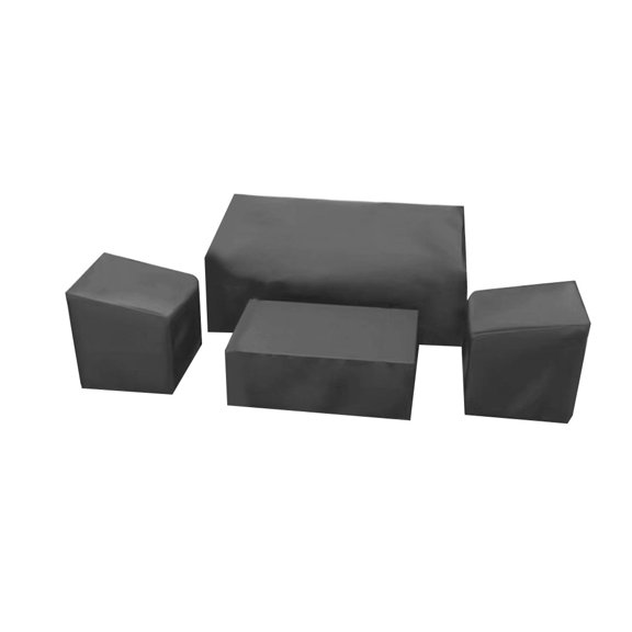 4-Piece Patio Furniture Cover Set Waterproof Oxford Cloth Outdoor Sofa Coffee Table Chair Protection Windproof Tear-Resistant