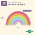 thumbnail image 2 of Unicorn Party Supplies, Rainbow Plates (10 x 5.5 In, 48-Pack), 2 of 5