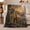 Brown Tiger Rocky Mountain Scene, variant on Majestic Black Panther Portrait Ornate Golden Archway Dark, Festive Botanical Garden Scene, Warm Flannel Blanket for Cabin and Lodge, Wildlife Lovers Housewarming Gift, Botanical Home Decor