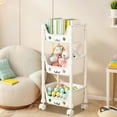 thumbnail image 7 of Xuniizn Rolling Cart Small Storage Cart – 3 Tier Rolling Utility Carts with Wheels, Multi-Purpose Utility Organizer for Kitchen, Bathroom, Bedroom, and Office, 7 of 7