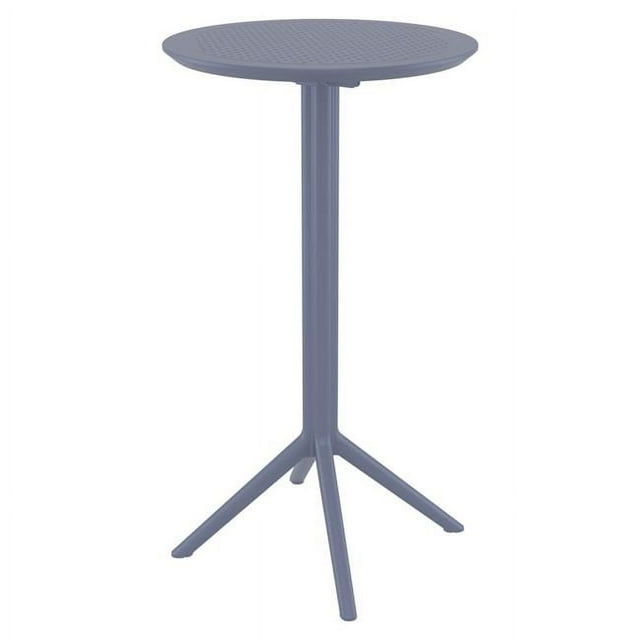 Siesta ISP122-DGR 24 in. Sky Round Folding Bar Table, Dark Grey