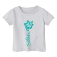 thumbnail image 3 of Tfken Toddler Girl Kids T-Shirts Crew Neck Short Sleeve Tops Flower Print Comfortable Soft Girls Tee Light Green Size 12-13 Years, 3 of 3