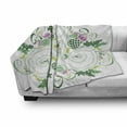 thumbnail image 3 of Celtic Soft Flannel Fleece Throw Blanket, 3 Legged Macro Single Celtic Form with Curved Lines Extending from Centre Print, Cozy Plush for Indoor and Outdoor Use, 70" x 90", Green Pink, by Ambesonne, 3 of 6
