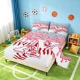 thumbnail image 2 of Manfei Kawaii Baseball King Sheets, Girls X Letter Bedding, Pink Light Blue X 4pcs(1 Flat Sheet, 1 Fitted Sheet and 2 Pillowcases), 2 of 6