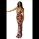 thumbnail image 1 of Vestido de Verano para Mujer con Escote en V Profundo y Estampado Floral Cruzado. Rojo M, 1 of 9