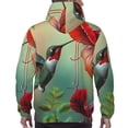 thumbnail image 7 of Wukai Hummingbird Floral Paradise Print Men Hoodies Fleece Sweatshirts Long Sleeve Sweaters Pullover Fall Outfits Winter Clothes-3X-Large, 7 of 7