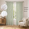 thumbnail image 2 of Sage Green Plaid Sheer Curtains 84 Inch Length 2 Panels Set, Farmhouse Buffalo Checkered Gingham Voile Window Treatment Rod Pocket Curtains Sheers Drapes for Bedroom/Living Room/Kitchen 52"x84"x2, 2 of 8