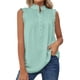 thumbnail image 5 of Camiseta Sin Mangas Para Mujer, Camiseta Sin Mangas De Verano Para Mujer, Camiseta Informal Sin Mangas De Poliéster, Chaleco Lavable A Máquina Con Cuello De Botones, Verde ANGGREK AH2747, 5 of 5