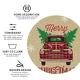 thumbnail image 3 of Lsque Christmas Vintage Red Truck Pattern 4" Drink Coasters Set of 4, PVC Leather Absorbent Coasters, Table Coaster Set Decorative Coffee Cup Coasters Housewarming Gift -Round Shape, 3 of 6