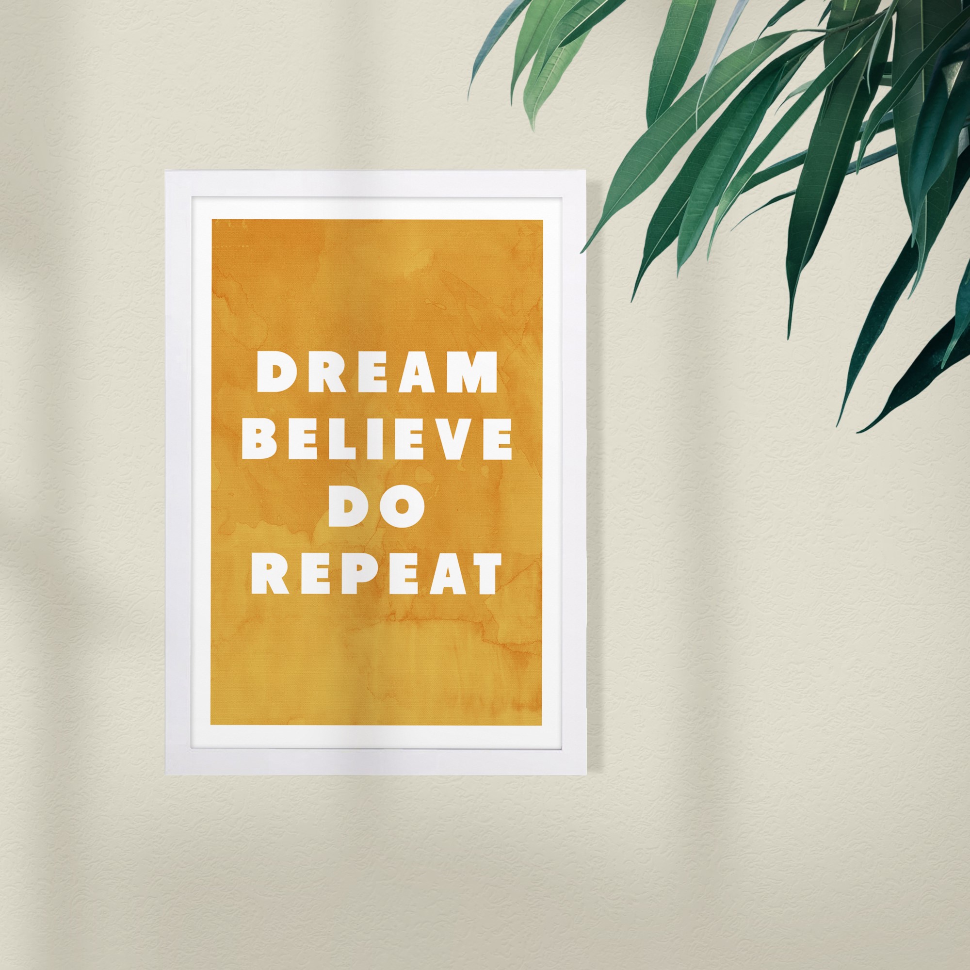 Dream and Repeat Motivational Quotes and Sayings 13" x 1.00" Framed Painting Art Print, by Wynwood Studio