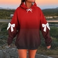 thumbnail image 2 of Riecok Hoodies for Women Long Sleeve Hooded Sweatshirts Bow Drop Shoulder Drawstring Pullover Tops Trendy Fall Clothes, 2 of 5