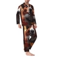 thumbnail image 2 of Salouo Cute Maple Leaf Puppy Print Button-Front Long Sleeve Pajama Set for Men, Soft 2Pjs Men's Long Sleeve Sleepwear-X-Large, 2 of 7