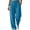Blue, variant on Vhkiploz Plus Size Wide Leg Joggers for Women's Drawstring Everyday Trousers Solid Color Sporty Workout Athletic Pants
