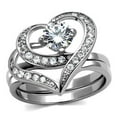 thumbnail image 1 of Bague pour Femmes en Acier Inoxydable Poli avec AAA Grade CZ en Transparent - Taille 5, 1 of 1