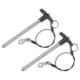 thumbnail image 1 of Uxcell 2Pcs T Handle Lock Pins, 8mm Dia. 100mm Usage Long Push-Button Ball Locking Pin, 1 of 2