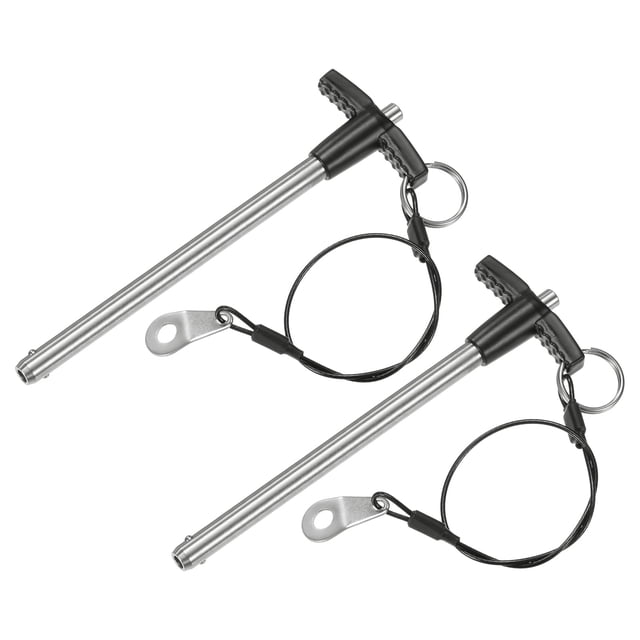 Uxcell 2Pcs T Handle Lock Pins, 8mm Dia. 100mm Usage Long Push-Button Ball Locking Pin