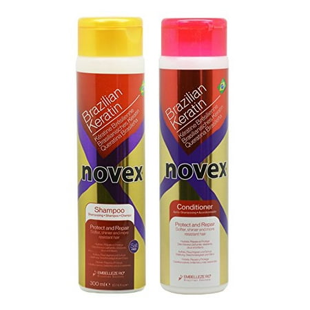 Novex Brazilian Keratin Shampoo & Conditioner 10.14 oz Duo (Best Shampoo For Brazilian Keratin Treatment)