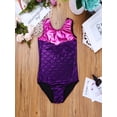 thumbnail image 5 of iiniim Girls Kids Swimming Gymnastic Unitard Swimsuit Sleeveless One Piece Mermaid Scale Ballet Leotard Costume, 5 of 7