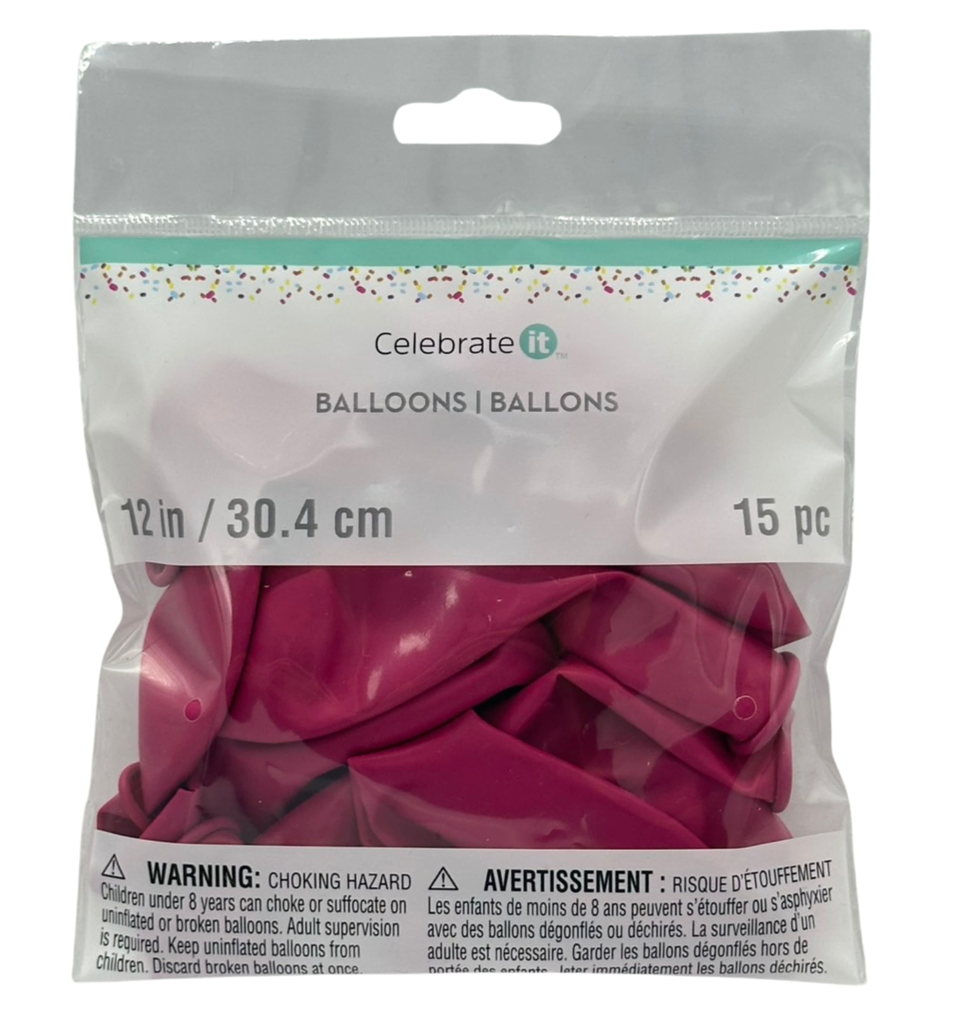 Celebrate It Latex Balloons - Helium-Quality Party Balloons for Bouquets & Decor, Multi-Color Options, 12", 12 Packs (180 Total)