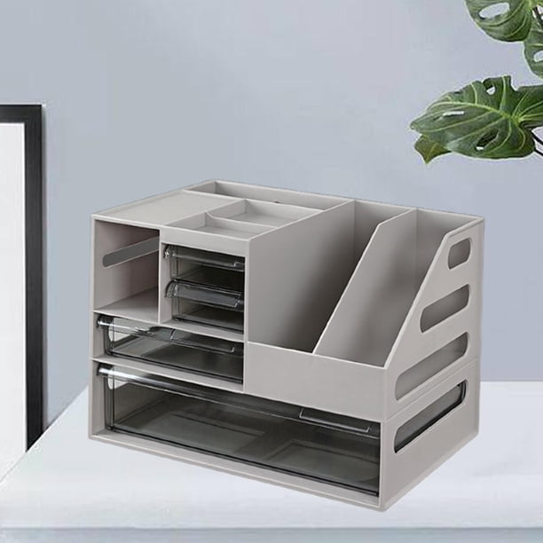 Organizador de escritorio con cajón de la organización de escritorio Organizador estacionario multifuncional Caja de almacenamiento de escritorio para