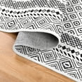 thumbnail image 6 of MeyJey 3'x5' Boho Floral Small Area Rug, Machine Washable Vintage Throw Rug, Non-Slip Stain Resistant Oriental Traditional Carpet for Living Room Bedroom Dining Room Office, White/Black, 6 of 15