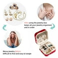 thumbnail image 4 of Cherry Travel Portable Square Jewelry Box with Necklace Organizer, Earring Organizer, and Display Case - Ideal for Rings, Earrings, Necklaces, Bracelets, and More - Suitable for Girls and Women, 4 of 6