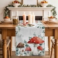 thumbnail image 2 of Table Runner 108 Inches Long for Kitchen Dining, Red Mushrooms Dresser Scarf Farmhouse, Dining Table Decorations for Wedding/Parties, Eucalyptus Leaves Summer Botanical Watercolor 13 x 108 In, 2 of 8