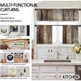 thumbnail image 6 of Brown Blackout Kitchen Curtains Tiers and Valances Set 3 Piece for Windows Grey Kitchen Window Curtains Set,Modern Abstract Art Valances for Living Room(36" Tiers Set), 6 of 6