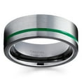 thumbnail image 2 of Green Tungsten Wedding Band Anniversary Ring Men & Women Unique Tungsten Ring Gunmetal Tungsten Ring Tungsten Carbide Ring Comfort Fit, 2 of 2