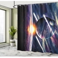 thumbnail image 5 of Ambesonne Galaxy Shower Curtain, Planet Earth Stardust, 69"Wx84"L, Purple Blue, 5 of 5