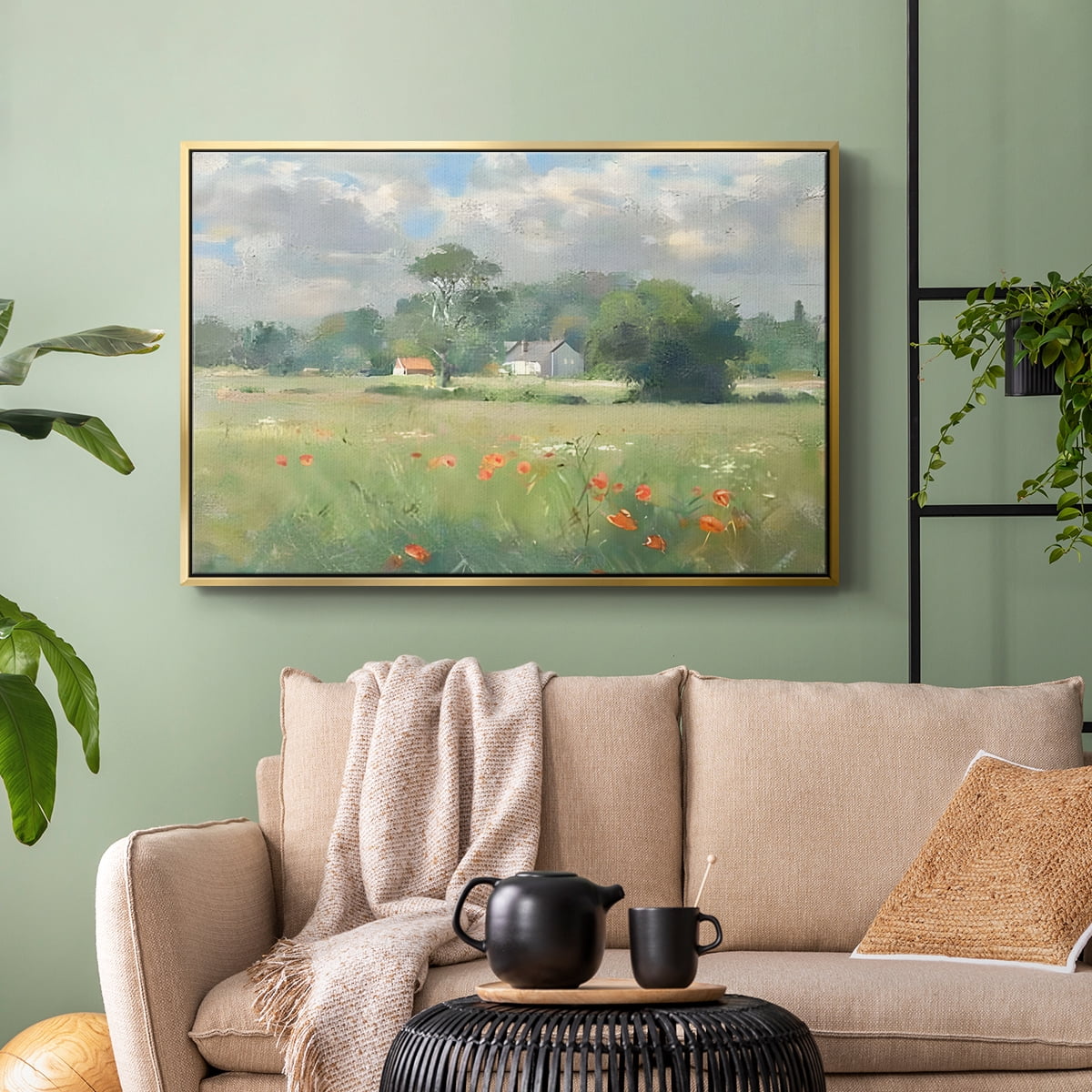 Vintage Landscape-CCLXI By Wexford Home Framed in Gold Wood Gallery Wrapped Canvas 25 in. x 37 in.