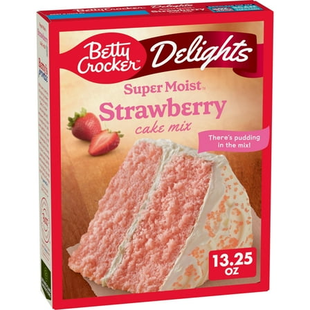 Pack of 2 - Betty Crocker Delights Super Moist Strawberry Cake Mix, 13.25 Oz.