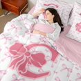 thumbnail image 4 of Homewish Bow-Tie Initial Alphabet C 7-Piece Full Bedding Set - Monogrammed C, 4 of 8