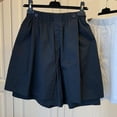 thumbnail image 3 of REALiKUN Women's Plus Size Denim Bermuda Shorts, Drawstring Elastic Waist Straight Leg Jean Shorts with Pockets, 3 of 5