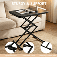 thumbnail image 4 of OROFULL 26 inch Small Folding Table, Height Adjustable x Frame Portable Plastic Table for Laptop, Couch, Camping and Small Spaces, Black, 4 of 7