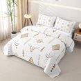 thumbnail image 3 of Erosebridal Gold Bull Skulls Quilt King,Western Tribal Geometric King Coverlet Set For Boys,3-Piece, 3 of 7