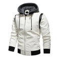 thumbnail image 1 of Veste de Moto en Cuir Homme Décontractée Mode Moto Cuir Hiver Fermeture Éclair Col Montant Veste Manteaux Veste en Cuir Homme Moto Veste de Moto Homme Veste en Cuir Homme, 1 of 8