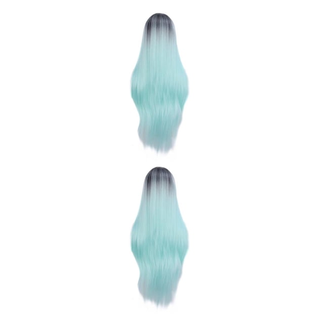 ZheElen Perruques Synthétiques pour les Cheveux Naturels Perruque Synthétique Résistante Longue Perruque de Cheveux Raides Facile à Porter 9582-15 2Set