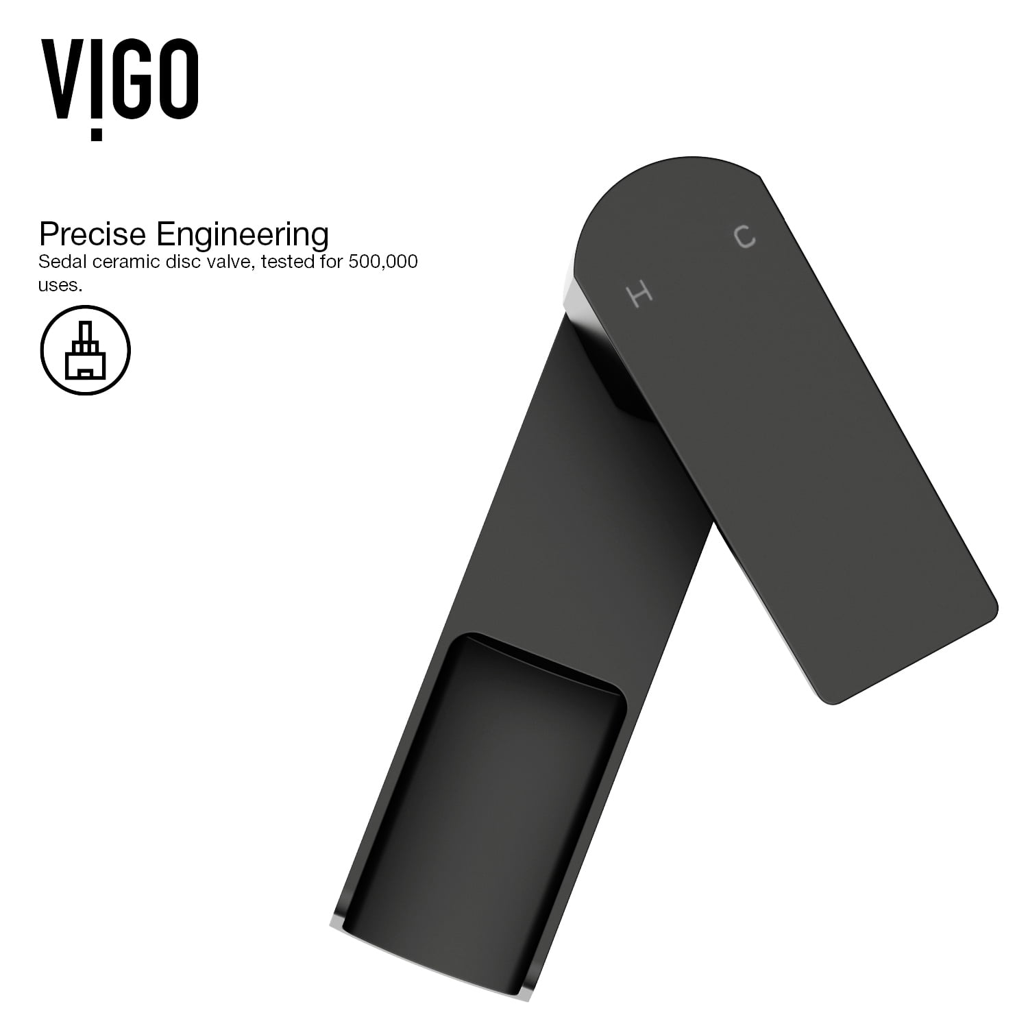 VIGO Amada Single Handle Single-Hole Bathroom Vessel Faucet in Matte Black