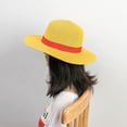 thumbnail image 3 of Sombrero de paja luffy One Piece Cosplay Cap Anime Sun Beach Hats Disfraz de actuación de Halloween TUNC Sencillez, 3 of 5