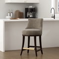 thumbnail image 2 of Lucia Modern Wood Chenille Counter Stool in Taupe, 2 of 10