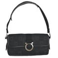 thumbnail image 1 of Pre-Owned Salvatore Ferragamo Gancini Shoulder Bag Canvas Black Canvas Shoulder Bag Bag, 1 of 8