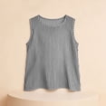 thumbnail image 4 of hengsof Girls Tank Tops Fashion Striped Print Sleeveless Shirts Basic Crew Neck Tees Summer Casual Top for Kids, 4 of 8
