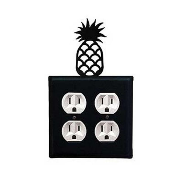 Village Wrought Iron EOO-44 Ananas Double Sortie Couvercle - Noir