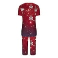 thumbnail image 7 of Tnhcen Soft Festive Women's 2-Piece Pajamas Set Christmas Print Short Sleeve Capri Pants with Pockets Nightwear Lounge Homewear S-3XL, 7 of 7