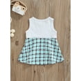 thumbnail image 5 of TSEXIEFOOFU Baby Girl’s Two Piece Suit Fashion Houndstooth Long Sleeve Coat and Sleeveless Stitching Dress, 5 of 8