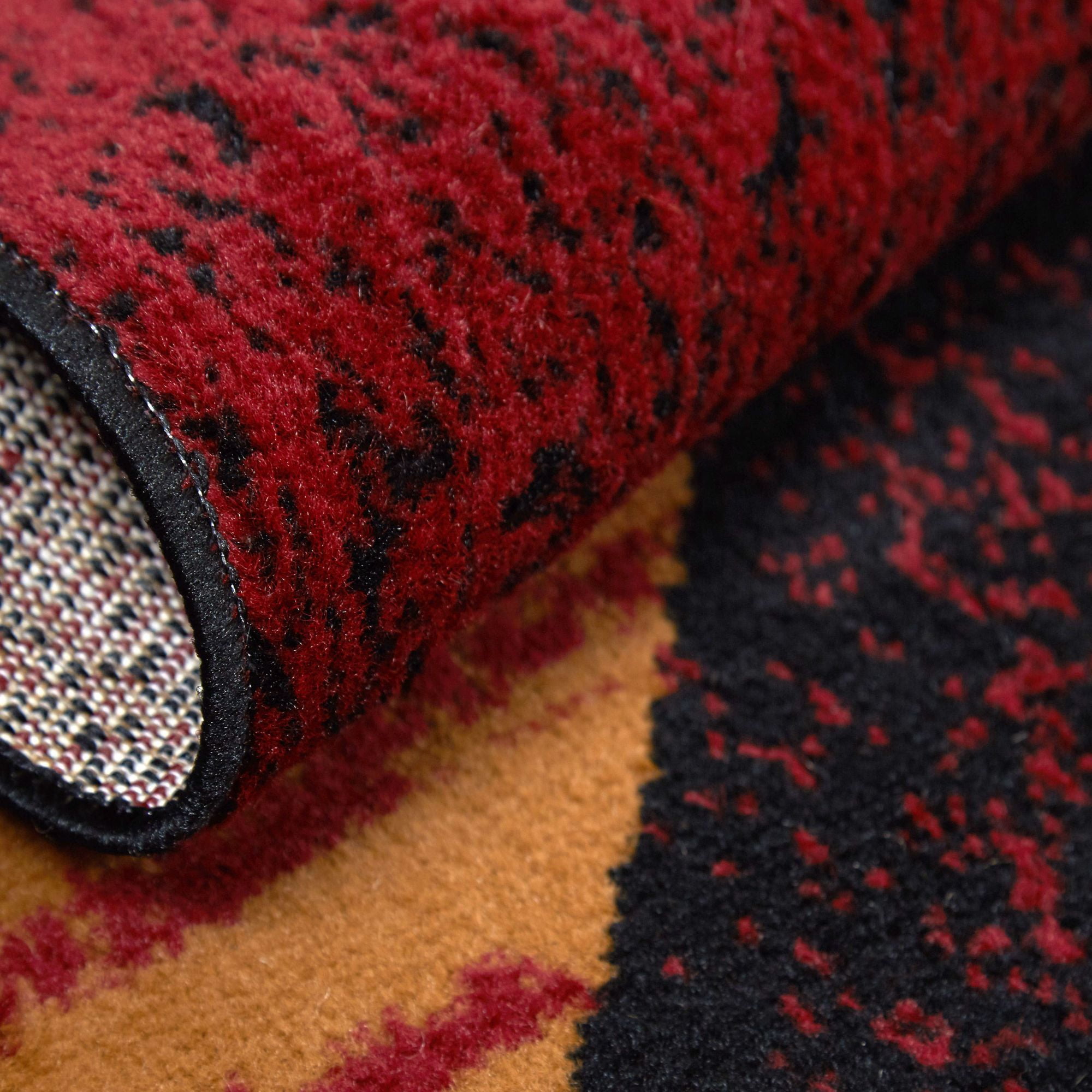 Home Dynamix Ariana Arcata Contemporary Bold Abstract Graphic Area Rug, Black/Red, 3-Piece Set