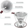 thumbnail image 2 of Pour Over Coffee Dripper Stainless Steel Filter Metal Cone Paperless Reusable Single Cup Maker 1-2 With Non-slip and Removable Stand, 2 of 4